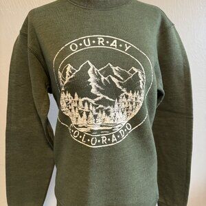 Lone Rock Clothing Green Ouray Colorado Crewneck Sweater Size Small